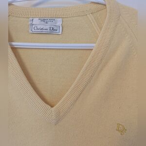 Dior Butter Yellow V-Neck Sweater